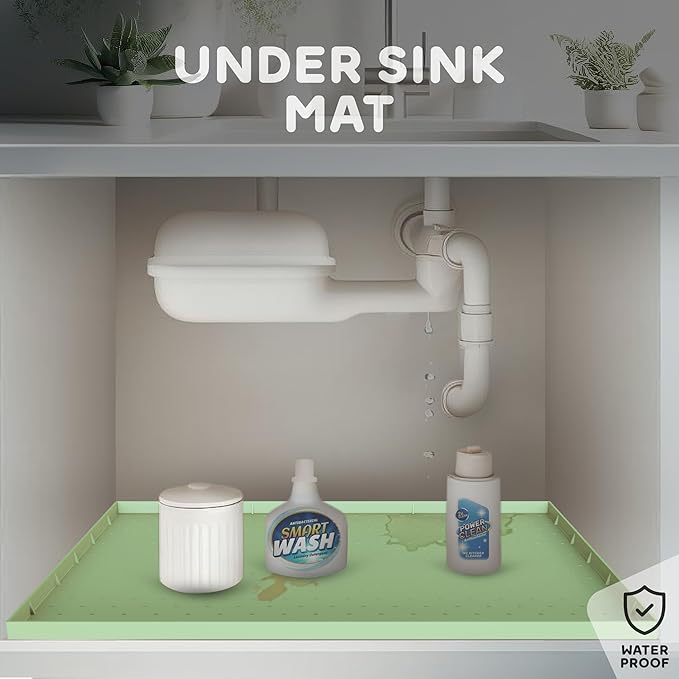 32x24x1” XL Dog Food Mat - All Purpose Under Sink Liner, Washer and Dryer Covers for The Top, Silicone Griddle Mat for Blackstone - Raised Edges Dog Mat for Food and Water Prevent Spill, Waterproof-PawvioPets