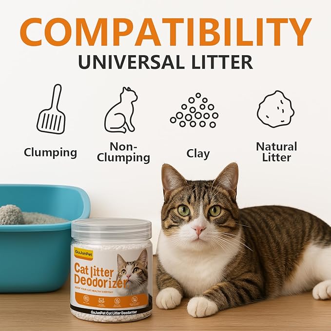 Cat Litter Deodorizer - Advanced Fragrance-Free Odor Control for Sensitive Cats - Reduces Scooping, Extends Litter Use - Hypoallergenic Formula Ideal for Multi-Cat Homes-PawvioPets