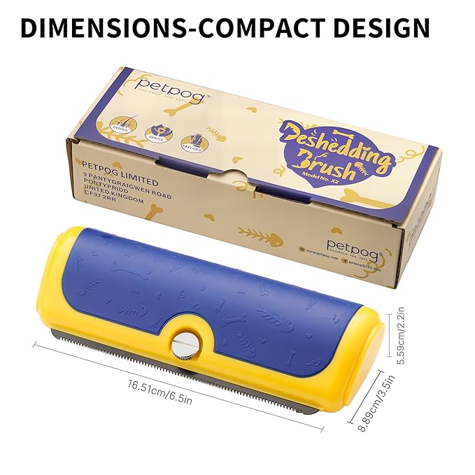 Dog Brush for Shedding, Deshedding Grooming Tool for Dogs & Cats, Pet Hair Remover, Cat Deshedding Comb, Professional Grooming Tool, Easy to Clean, Pet Grooming Brush for Dogs and Cats-PawvioPets