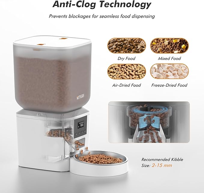 Automatic Dog & Cat Feeder with Camera & WiFi – 8L/34 Cups, 1080P Night Vision, 2.4 & 5G WiFi, 2-Way Talk, 10s Voice Recording, Timed Food Dispenser, Up to 99 Portions, 15 Meals Per Day-PawvioPets