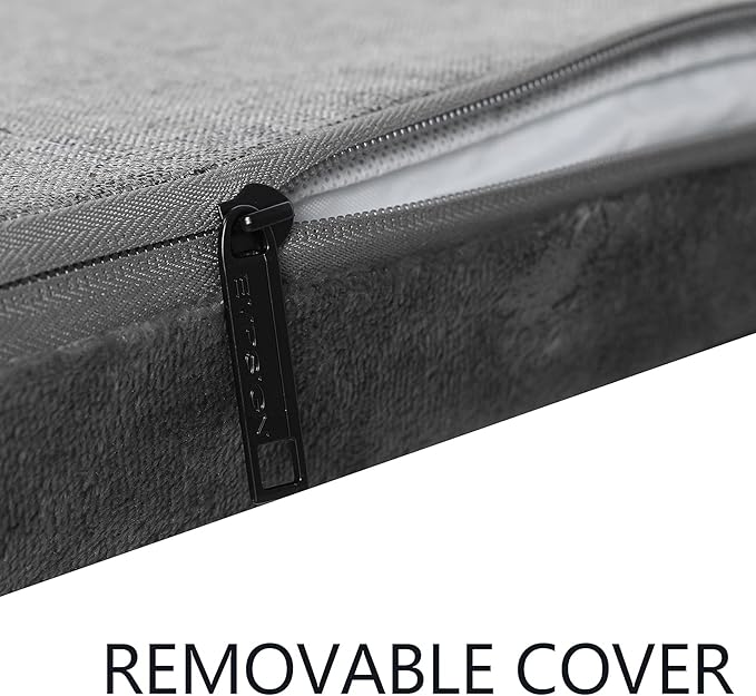 EMPSIGN Stylish Dog Bed Mat Dog Crate Pad Mattress Reversible (Cool & Warm), Water Proof Linings, Removable Machine Washable Cover, Firm Support Pet Crate Bed for Small to XX-Large Dogs, Grey-PawvioPets