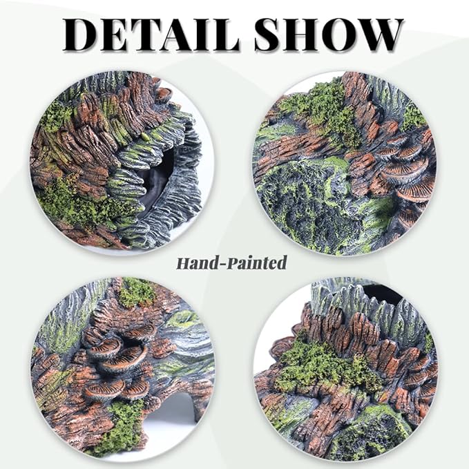 Aquarium Decorations Hollow Tree Trunk Fish Tank Accessories Stump Shelter for Betta Hideout Caves Driftwood for Aquarium Simulation Tree Decor with Holes-PawvioPets