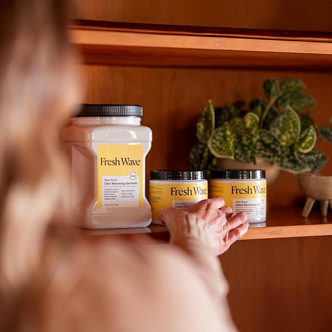 Fresh Wave Lemon Odor Removing Gel, 15 oz. | Odor Absorbers for Home | Safer Odor Relief | Natural Plant-Based Odor Eliminator | Every 15 oz. lasts 30-60 Days | For Cooking, Trash & Pets-PawvioPets