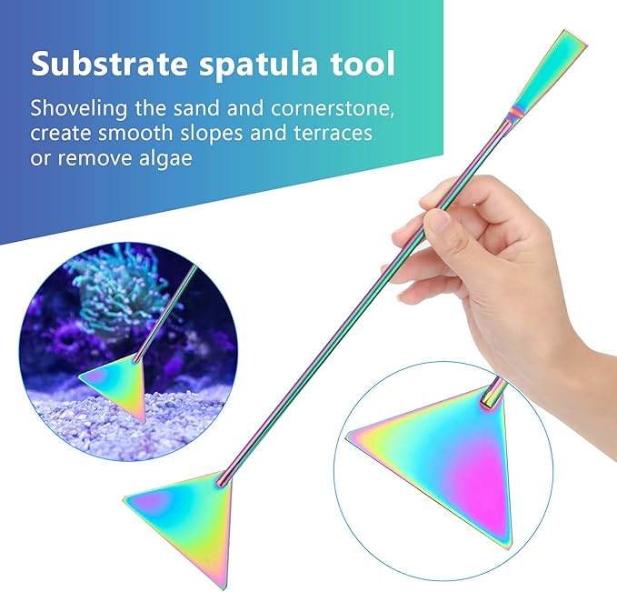 4 in 1 Quarium Aquascape Tools Kits, Anti-Rust Stainless Steel Aquatic Plant Aquascaping Tweezers, Scissors, Spatula for Aquarium Tank Cleaning Fish Tank Aquascape Tools Sets-PawvioPets