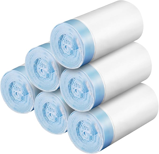 80 Count Waste Bags for Self-Cleaning Cat Litter Box, Replacement Extra Large Cat Litter Box Liners, 4 Rolls Drawstring Trash Bags for Robot, 20 x 18 Inches(4 Packs/80 Counts)-PawvioPets