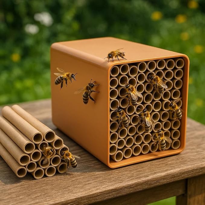 1 Set Cardboard Bee House Nesting Tubes - 6" Long X 5/16" Diameter Tube for Mason Solitary Bees - for Filling Insect Hotels and Bug Houses-PawvioPets