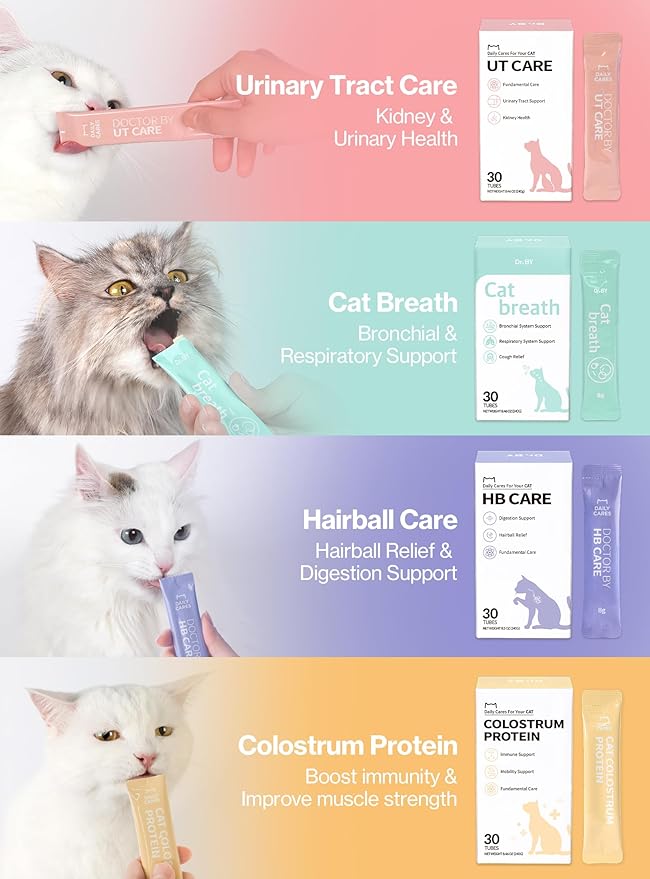 Dr.by UT Care Cat UTI Kidney Support Urinary Supplement Cranberry Treatment for Cats Renal Health with Pacran, Quercetin, Taurine lickable Formula Individually Packaged (1 Pack)-PawvioPets