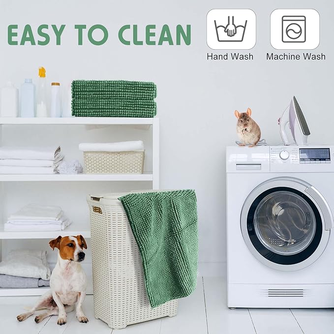 Amylove 4 Pcs Guinea Pig Cage Liner Guinea Pig Bedding Washable Fleece Pee Pads Reusable Small Animals Training Mat Small Animal Sleeping Bed for Bunny Hamster(Dark Green,16 x 24 Inch)-PawvioPets