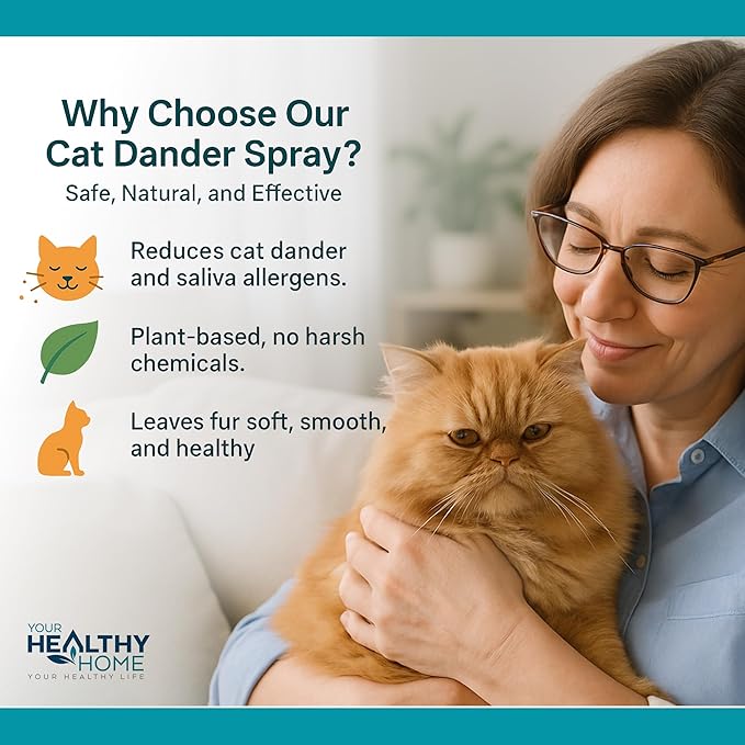 Cat Dander Remover Aloe Vera Free- Pet Dander Allergy Reducer Relief Dry Skin Spray for Cats and Humans| Cruelty-Free & Made in USA (1 Pack with Free Mitt & Ebook)-PawvioPets