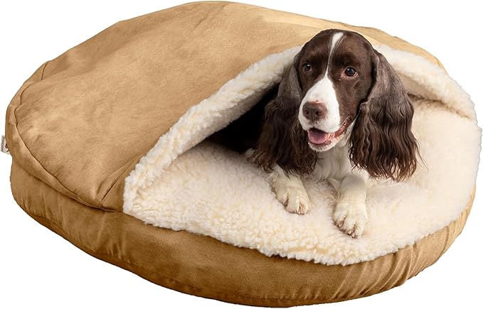 Snoozer Luxury Cozy Cave, Camel, Small-PawvioPets