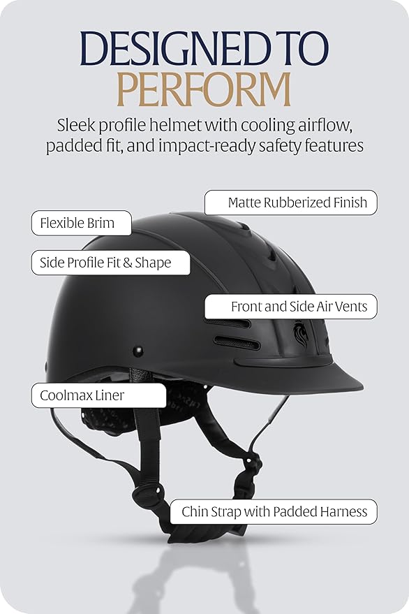 Equinavia Gardian Riding Helmet - Lightweight, Low-Profile Design with Airflow Vents, Easy-Adjust Dial, Removable Coolmax® Liner, ASTM F1163-23/SEI Certified-PawvioPets