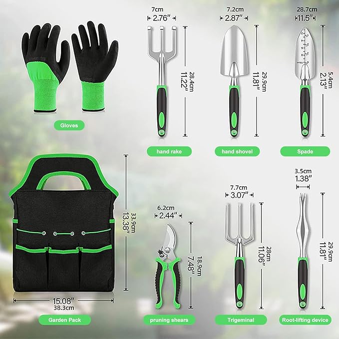 8-Piece Heavy-Duty Gardening Tools with Ergonomic Handles and Storage Bags Make A Wonderful Gift for Parents-PawvioPets