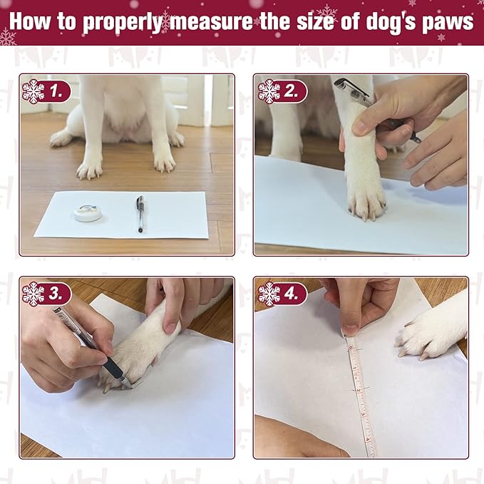 BEAUTYZOO Christmas Winter Anti-Slip Dog Socks with Grips Traction Control for Small Medium Large Dogs, Non Skid Indoor Double Side Pet Paw Protector for Hardwood Floor Wear, Snowflake S/M-PawvioPets