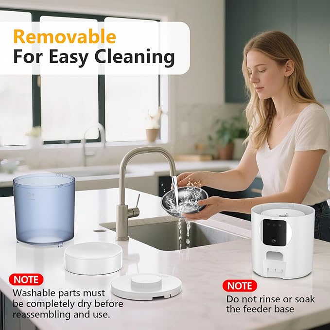 Automatic Cat Feeder with 1080P Camera, Two-Way Audio, APP Timed Auto Control Meals, 6L Dry Food Dispenser, 2.4G / 5G WiFi-PawvioPets