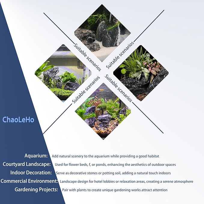 Aquarium Rocks Seiryu Stones Natural Hardscape Stone for Aquariums, Fish Tanks, Bonsai, Terrariums, Wargaming Dioramas, Indoor or Outdoor Gardens-5Lb(2-6 Inch)-PawvioPets