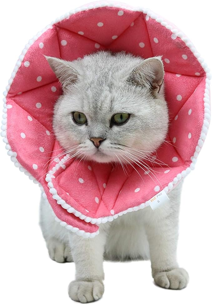 Adjustable Dog Cat Cone,Soft Recovery Cat Cone Collar,Dog Protective Collar for Cats and Puppy Surgery,Pink,Small-PawvioPets