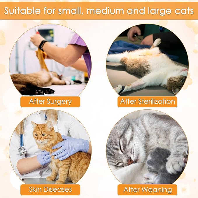 DENTRUN Cat Surgery Recovery Suit Anti Licking Spay Snuggly Vest, Pet Surgical Recovery Shirt After Surgery for Male Female Cat Small Dog Cone E-Collar Alternative-PawvioPets