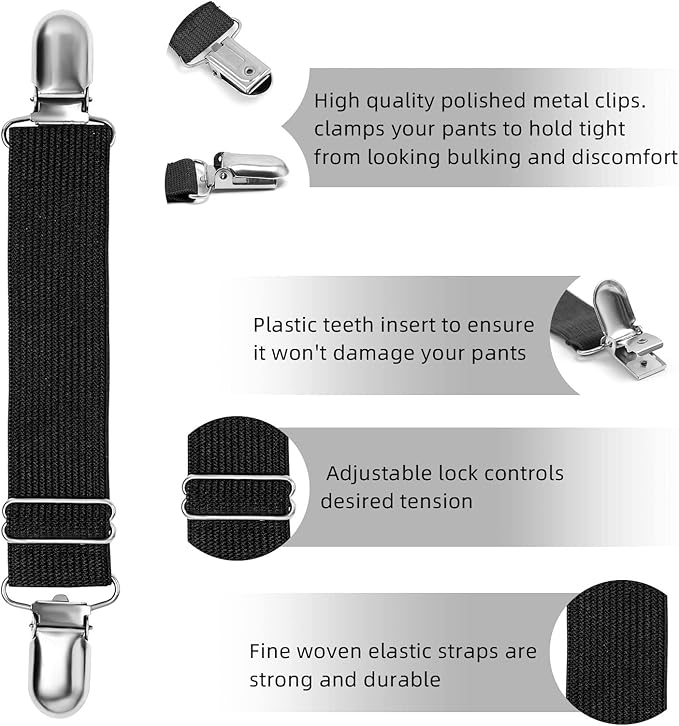Adjustable Boot Straps Pant Stirrups Clips Boot Clips-PawvioPets