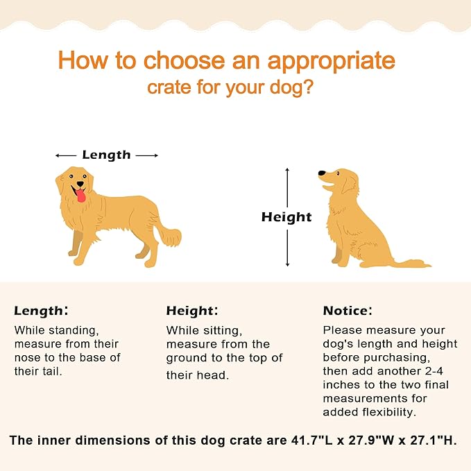 42" Heavy Duty Dog Crate Furniture for Large and Medium Dogs, Enclosed Design with 0.5 inch Holes, Indestructible Metal Kennel for High Anxiety Dogs, Chew Proof Pet House Cage Indoor, Brown-PawvioPets