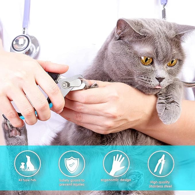 Candure Dog Nail Clippers and Trimmer with Safety Guard to Avoid Over-Cutting Toe Nails Professional Grooming Pet Nail Clipper with Nail File for Small Medium-Large Breeds-PawvioPets