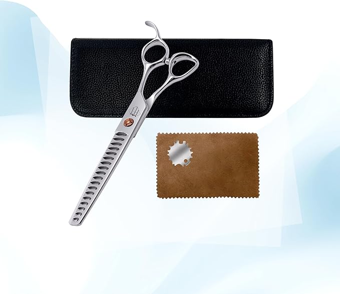 Dog Grooming Scissors: 7 inch Pet Chunker Shears Made Of Japanese 440c Advanced Stainless Steel Professional Grooming Scissors for Dogs Cats and Other Pets-PawvioPets