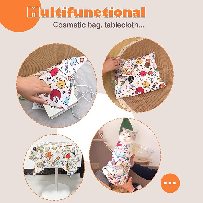 Cat Grooming Wrap, Cat Wrap Self-Adherent, Anti-Scratch Anti-Bite, Anti-Escape Grooming Bag for Cats Nail Clipping, Ear Cleaning, and Teeth Brushing (19.7 × 19.7" Paw Prints)-PawvioPets