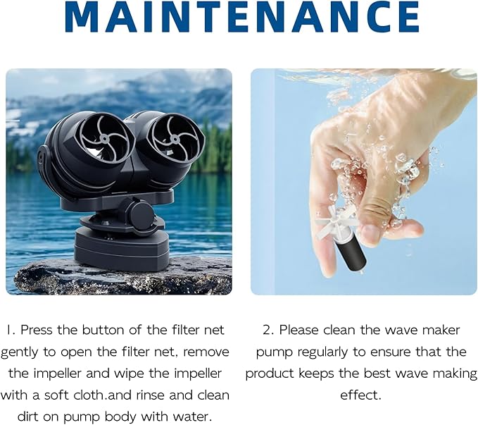 FREESEA Wave Maker for Aquarium Powerhead: 1600 GPH Circulation Pump - 360° Adjustable Power Head Wavemaker with Magnetic Suction for 75 Gallon - 125 Gallon Fish Tank | Saltwater | Freshwater-PawvioPets