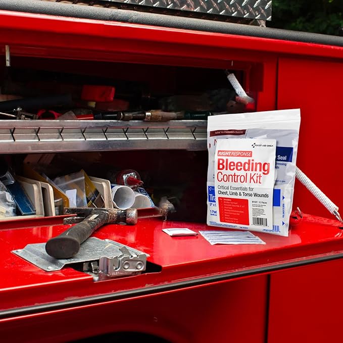 First Aid Only 91137 Critical Essentials Bleeding Control Kit for Chest, Limb & Torso Wounds, 10 Pieces-PawvioPets