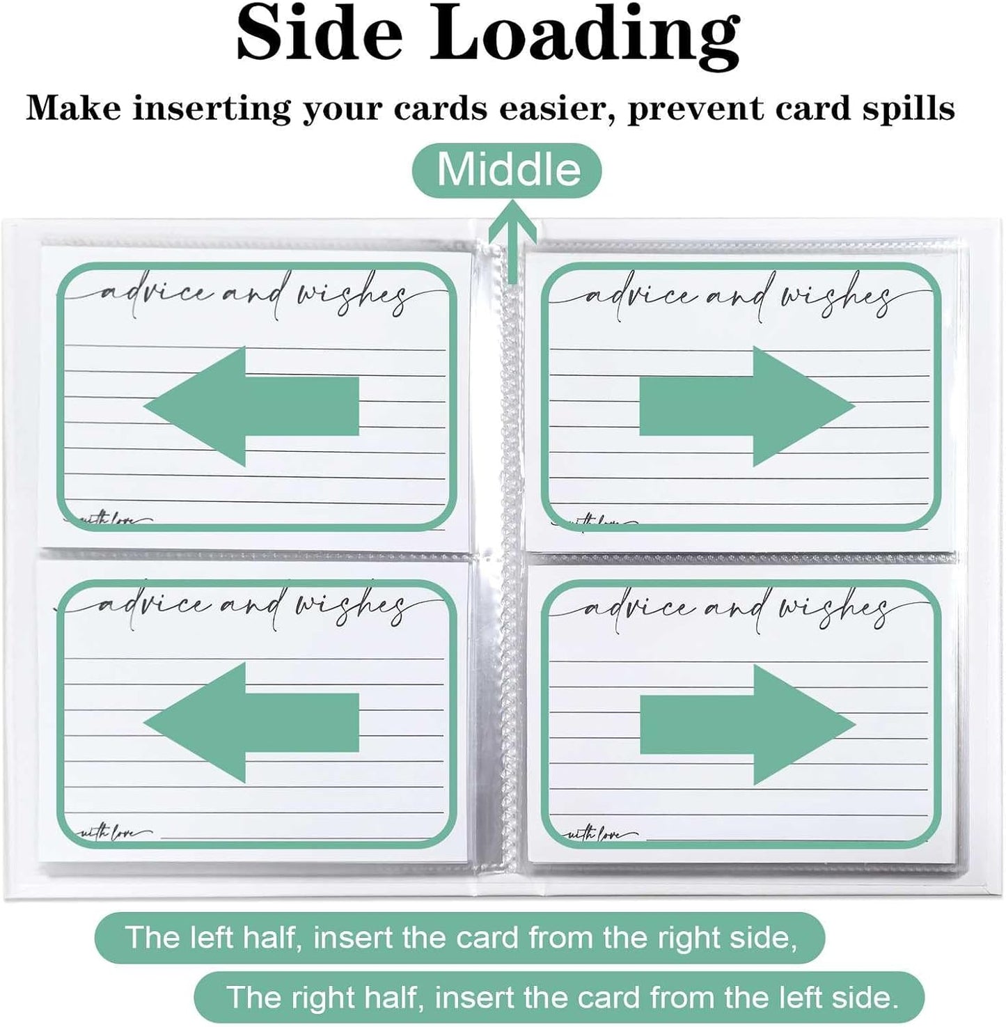 Advice and Wishes Cards Album, Baby Shower Advice Cards Book, Wedding Advice Card Guest Book Well Wishes Card for Bridal Shower, Mr and Mrs, Retirement, Graduation, Birthday