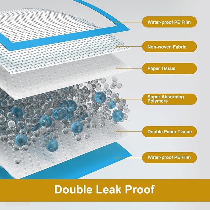 Gardner Pet Ultra Absorbent Thicker Dog Pee Pads Extra Large XL 28"x34" Leak-Proof Odor-Control Blue Puppy Training Pads Full Edge-Wrapping Pad for Dogs Dogs, Puppies, Doggie, Cats, Rabbits - 30 Ct-PawvioPets