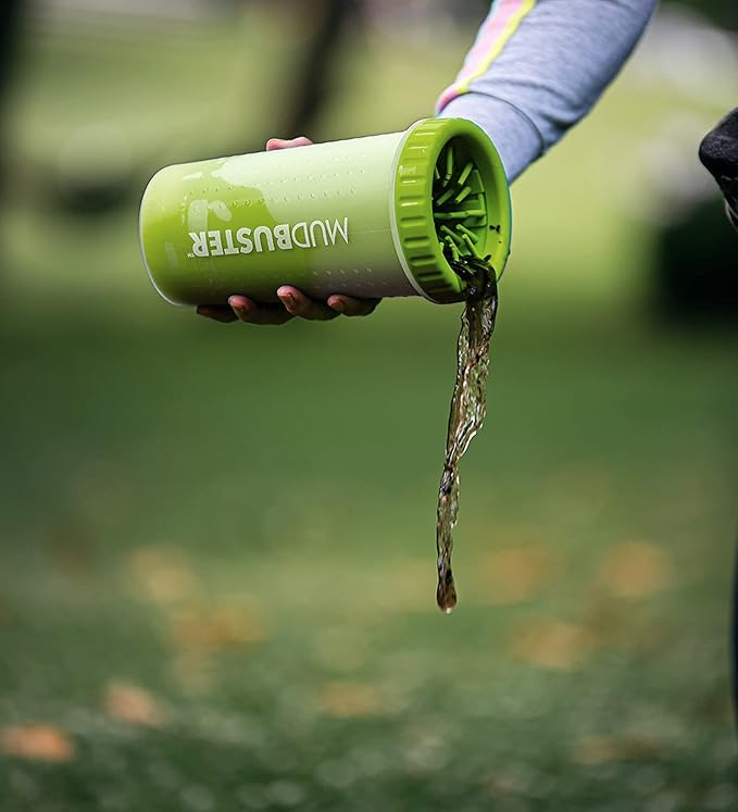 Dexas MudBuster Portable Dog Paw Cleaner, Green Large Paw Cleaning Solution for Premium Pet Supplies-PawvioPets