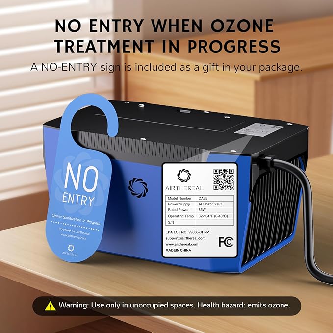 Airthereal DA25 Desktop Ozone Generator, 60,000mg/h High Capacity Odor Eliminator for Smoke, VOCs and Pet Odors, Portable Ozone Machine for Home, Garage & Car, Cover up to 5,000 sq.ft (Blue)-PawvioPets