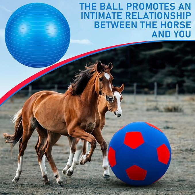 30inch Giant Herding Ball with Cover Anti Burst Ball Please Watch VCR for How to Inflation Horse Toys for Horses Stall Entertainment Play, Pump Included (Classic)-PawvioPets