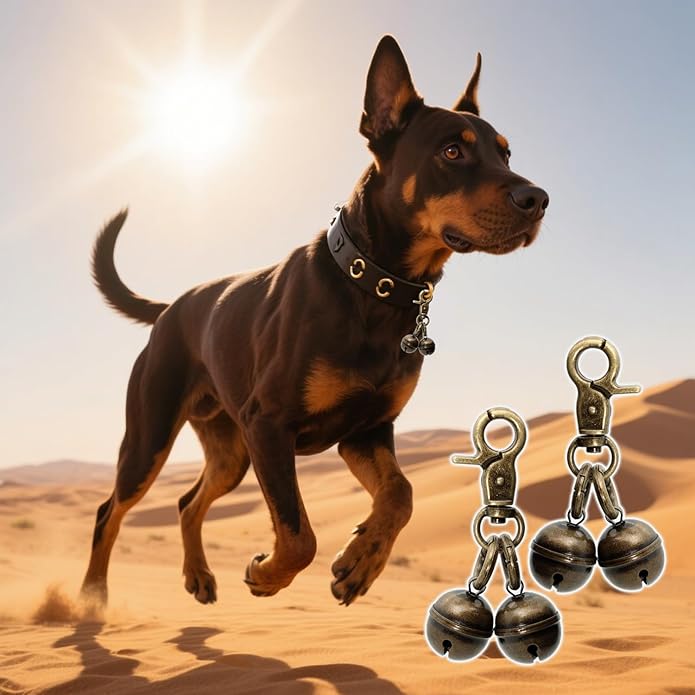 Copper Bells for Dog Collars with Snap Clips - Made of Pure Copper for Dogs/Cat - Clear Sound & No Rust - Save Birds Wildlife, Know Where Your Pet Christmas Sounds-PawvioPets