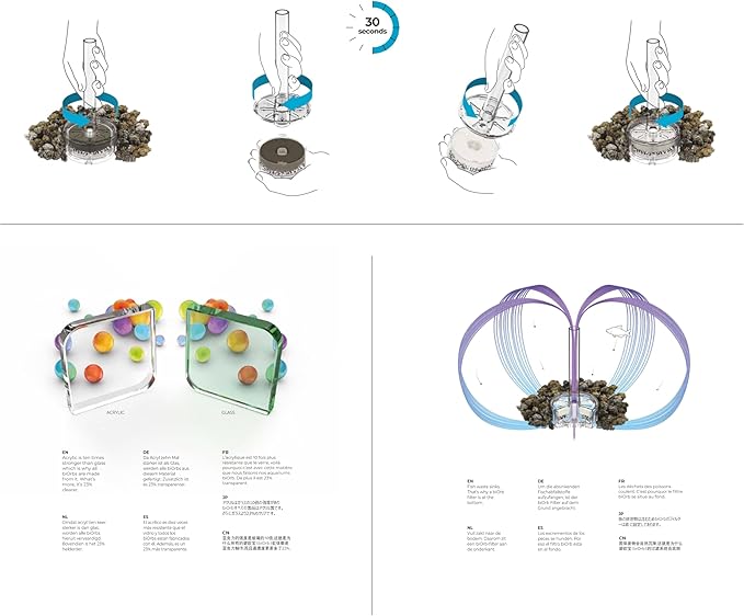 biOrb Classic 60 Acrylic 16-Gallon Aquarium with White LED Lights Modern Tank for Tabletop Display, Black-PawvioPets