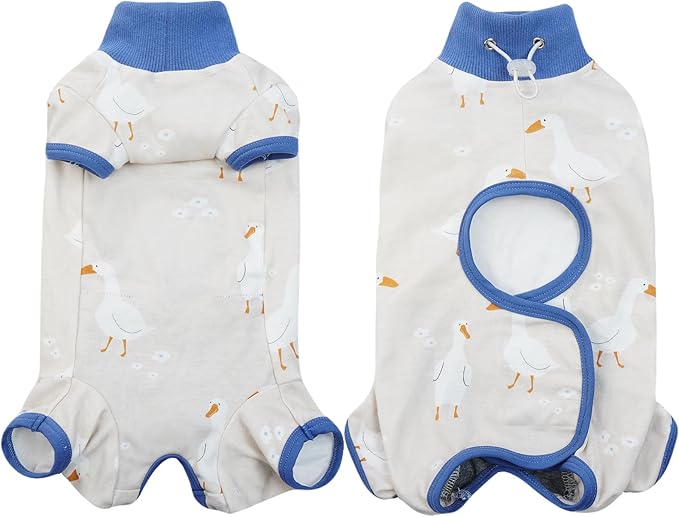 DENTRUN Cat Surgery Recovery Suit Female Male Soft Onesie, Kitten Surgical Collar Cone Alternative Shirt, Abdominal Wounds Anti-Licking Pajama for Small Pets Spay, Cat Body Suit Post Surgery-PawvioPets