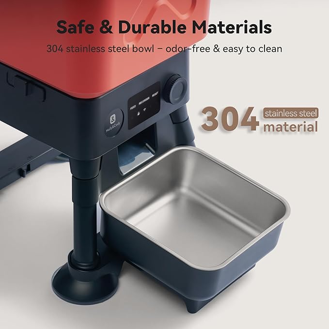 14L Automatic Dog Feeder for Large Breed – Extra Large Capacity, Anti-Blockage, Timed Auto Dog Food Dispenser, Dual Power Supply, Stainless Steel Bowl-PawvioPets