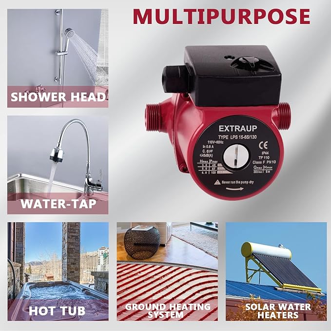 3/4 NPT 110V Hot Water 3-Speed Cast Iron Circulation Pump Circulator Pump-PawvioPets