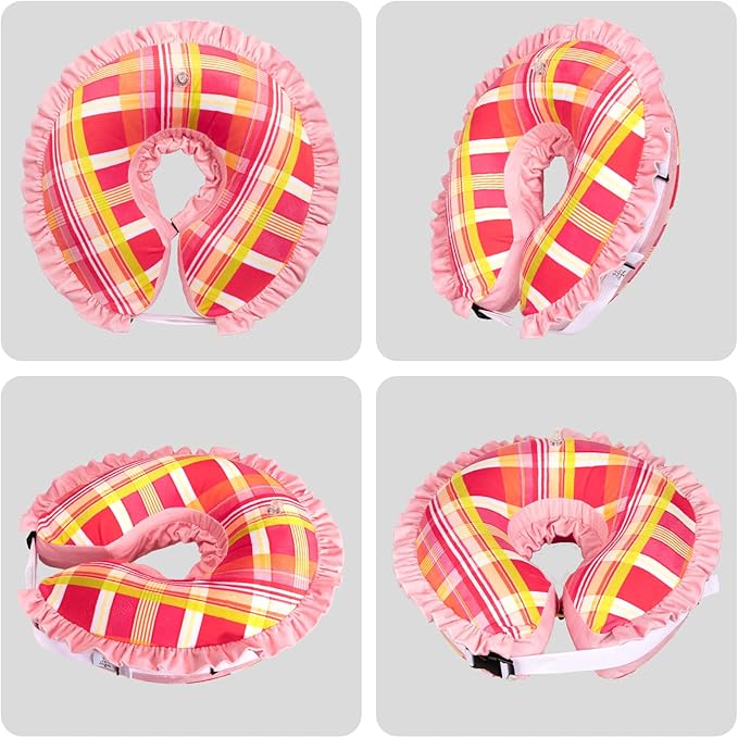 CuteBone Inflatable Cat Cone to Stop Licking After Surgery-Double Adjustable Neck Range P23SO00103S-PawvioPets