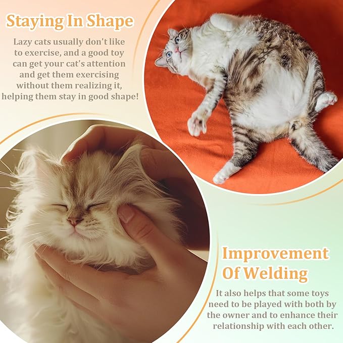 6 Pcs Bouncy Ball for Cats, Colorful Fuzzy Bouncy Cat Worm Toy Ball Fuzzy Worms (Balls Colors are Random)-PawvioPets