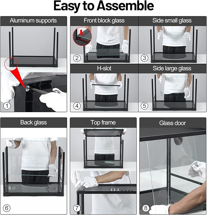 67 Gallon Reptile Tank, Glass Reptiles Terrarium 48" x 18" x 18", Sliding Door, Top Ventilation, Cable Pass, Humidify Hole, Large Reptile Cage Habitat for Bearded Dragon, Lizard, Snake, Gecko-PawvioPets