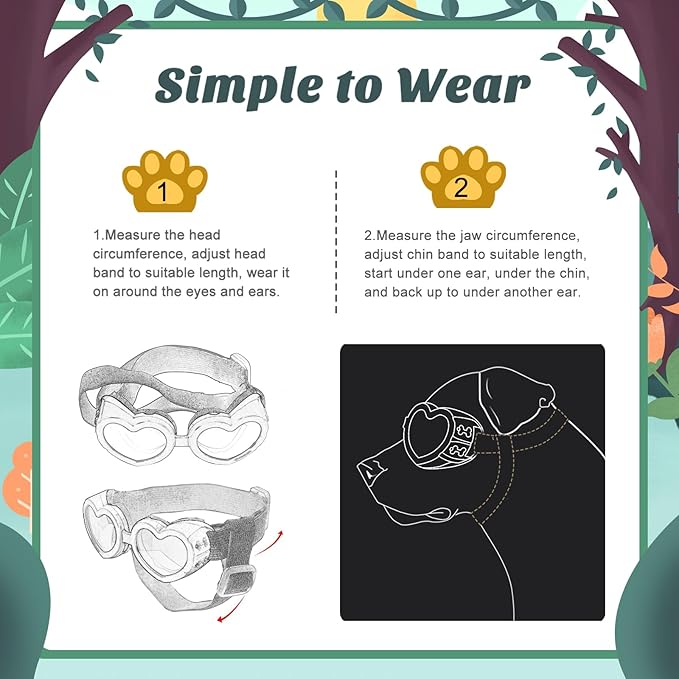 2 Pack Small Dog Sunglasses UV Protection Goggles Eye Wear Protection with Adjustable Strap Doggy Heart Shape Anti-Fog Sunglasses for Pet Dogs Sun Glasses Doggie Windproof Glasses, Pink-PawvioPets