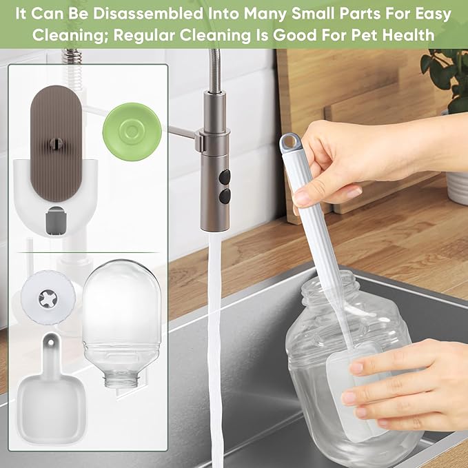 28oz Hanging Automatic Water Dispenser,Rabbit Water Bottle,Bunny Guinea Pig Ferret Water Bowl for Cage,Suitable for Small Animal Puppies(Cage Grid Spacing Over 1.2'')-PawvioPets