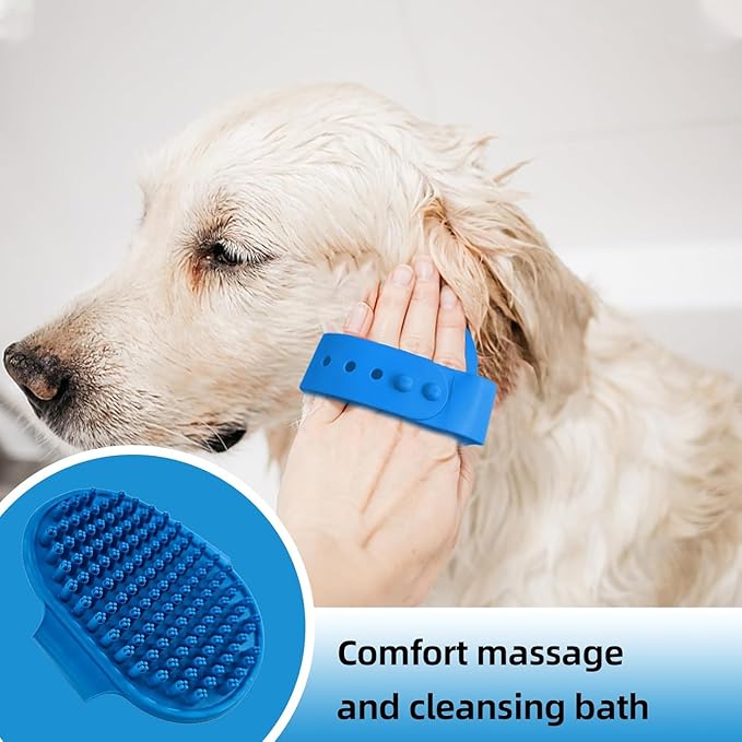 Dog Brush for Shedding,9 PCS in One Pet Slicker Hair Brush Kit with Pet Nail Clipper and File - Dog Cat Grooming Deshedding Undercoat Rake Brush Comb for All Small Large Dogs Cats Blue-PawvioPets