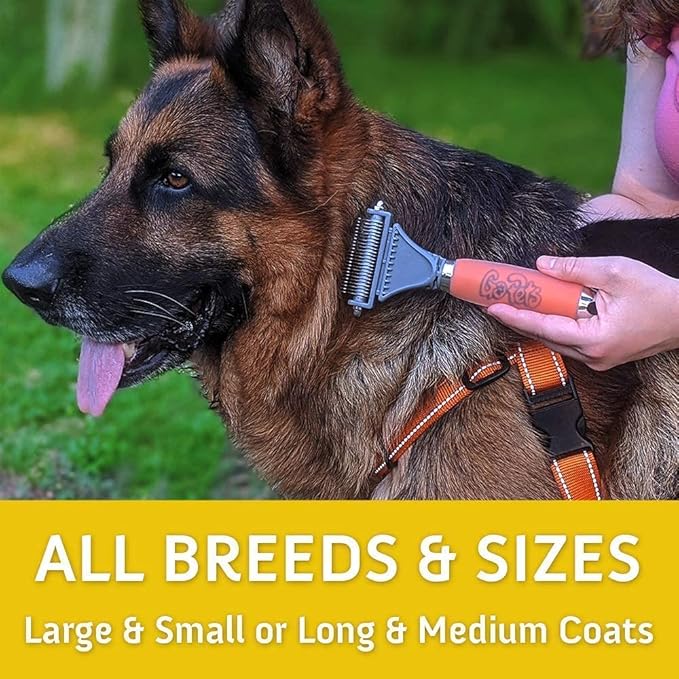 GoPets Grooming Kit Bundle with 2 Sided Dematting Comb and Deshedding Rake + Nail Clipper for Dogs and Cats Includes Nail File and Trimmer-PawvioPets