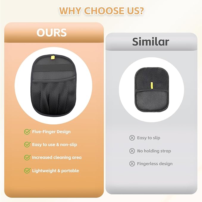 Electrostatic Pet Hair Remover Glove-Furniture/Couch/Carpet/Car Seat Hair Removal, Efficient Pet Grooming Glove for Dogs & Cats, Washable Reusable Static Removal Gloves for Pet Hair-PawvioPets