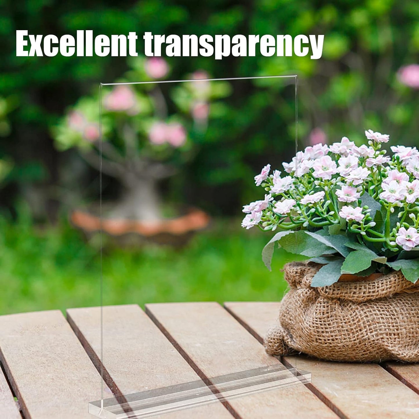 Acrylic Sign Holder, 8.5 x 11 inches Clear Table Menu Display Stand Desktop Display Stand Paper Holder Table Top Sign Holder Suitable for Restaurants, Office, Home, Store (18 pcs)