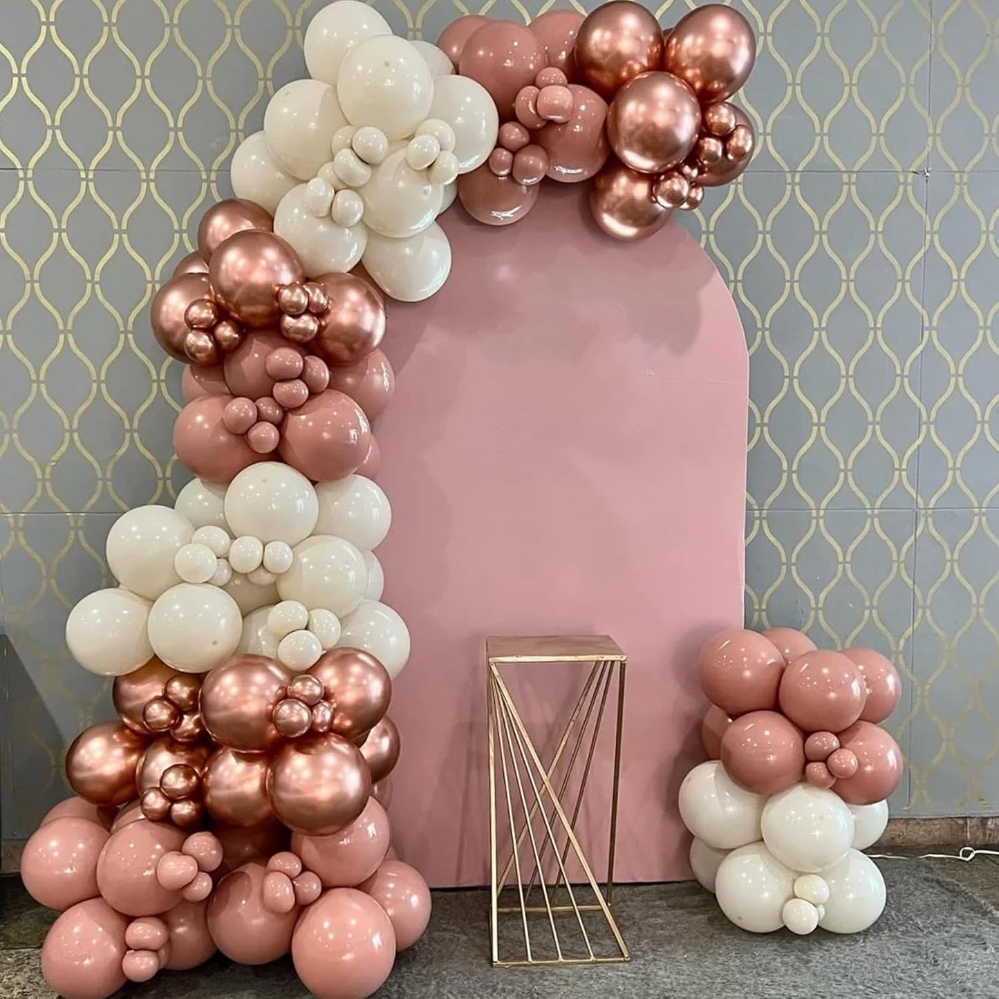 90pack Rose Gold Balloons Different Size 18/12/10/5 Inch Rose Gold Balloon Garland Arch Kit for Graduation, Wedding, Birthday, Princess Theme Party, Valentine's Day Party Decorations