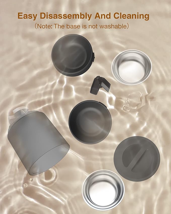 Automatic Cat Feeders - 6L Cat Food Dispenser with Double Bowls, Programmable Timed Feeder for Up to 6 Meals per Day with 10S Voice Recorder, Supports Dual Power Supply-PawvioPets