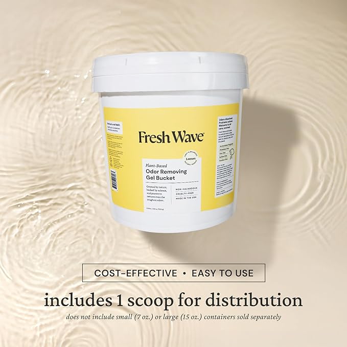 Fresh Wave Odor Removing Gel Bucket, 15.5 lb. (248 oz.) | Lemon Scent Refill | Odor Absorbers for Home | Safer Odor Relief | Natural Plant-Based Odor Eliminator | For Cooking, Trash & Pets-PawvioPets